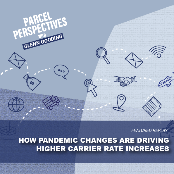 Infographic image on how pandemic changes drive higher carrier rate increases, from Parcel Perspectives with Glenn Gooding.