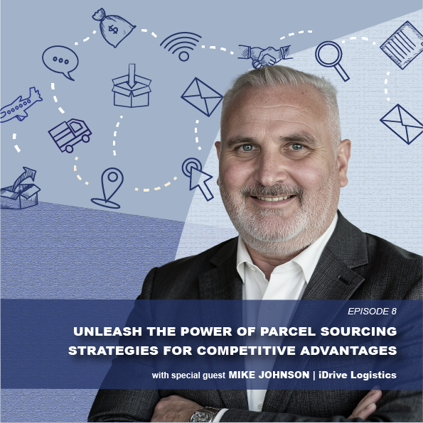 Smiling man with parcel sourcing strategies for competitive advantages, featuring Mike Johnson from iDrive Logistics