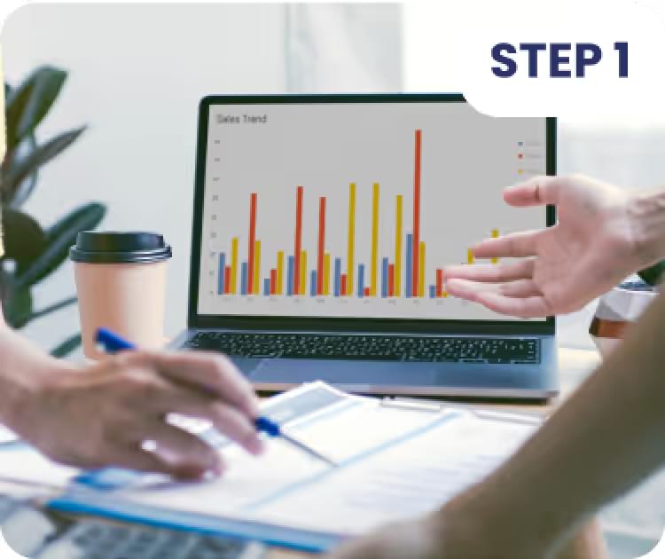 Laptop displaying sales graph for eCommerce fulfillment and shipping solutions from iDrive Logistics.