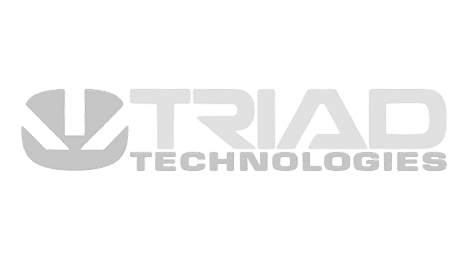 Triad Technologies logo in gray text on white background for logistics and shipping solutions