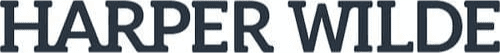 Harper Wilde logo in navy blue serif font on white background