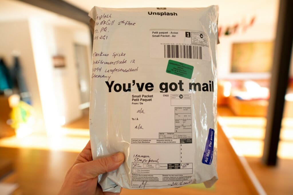package saying you've got mail