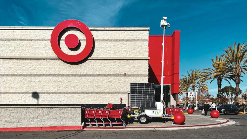 The side of a Target retail store with the Target logo prominently displayed