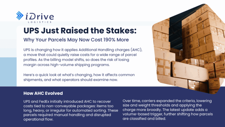 A preview of an iDrive whitepaper on UPS AHC changes